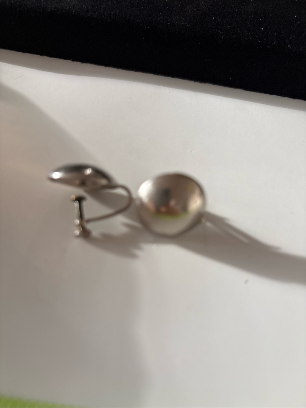 Vintage Round Studs Clip on Earrings Button Silver tone Screw Back 1/2 Inch